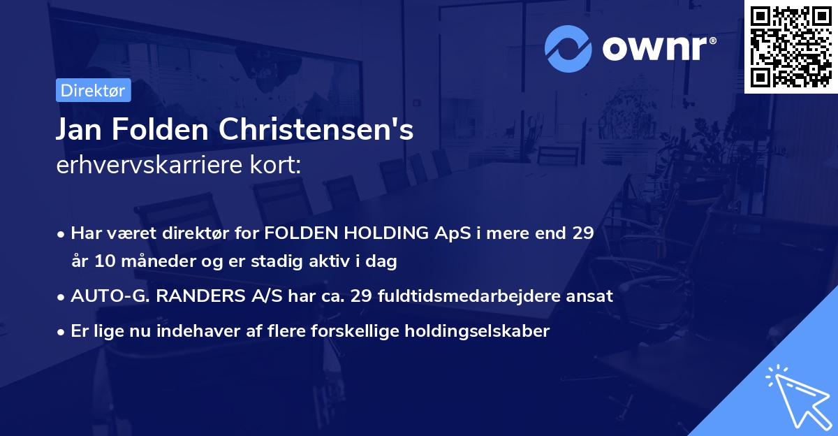 Jan Folden Christensen's erhvervskarriere kort