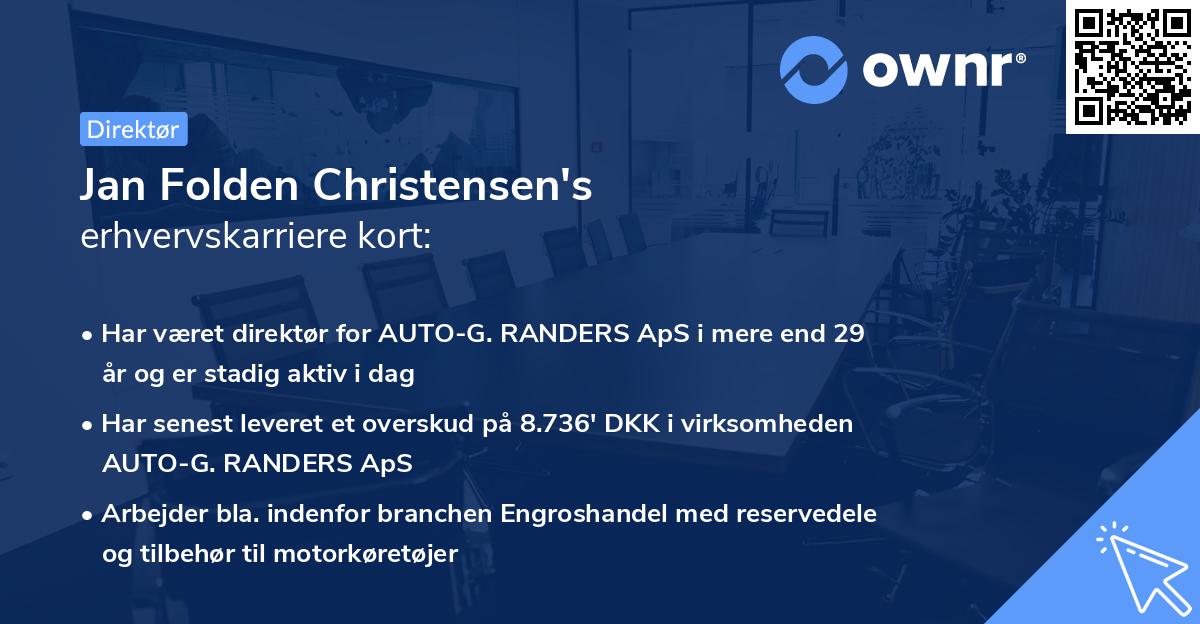 Jan Folden Christensen's erhvervskarriere kort