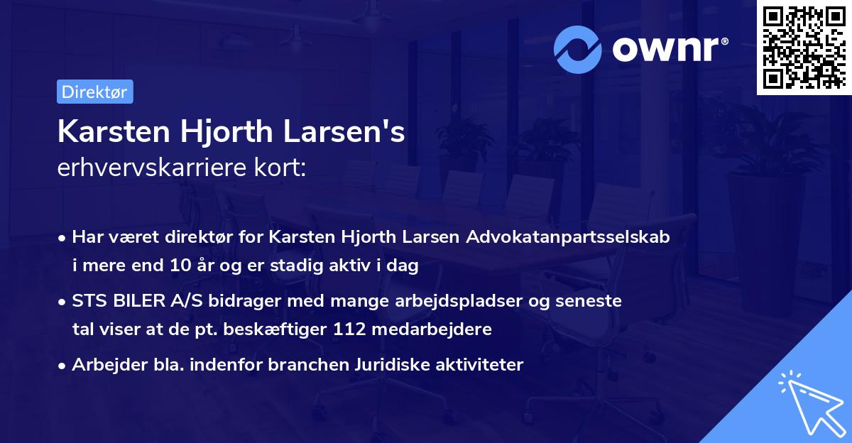 Karsten Hjorth Larsen's erhvervskarriere kort