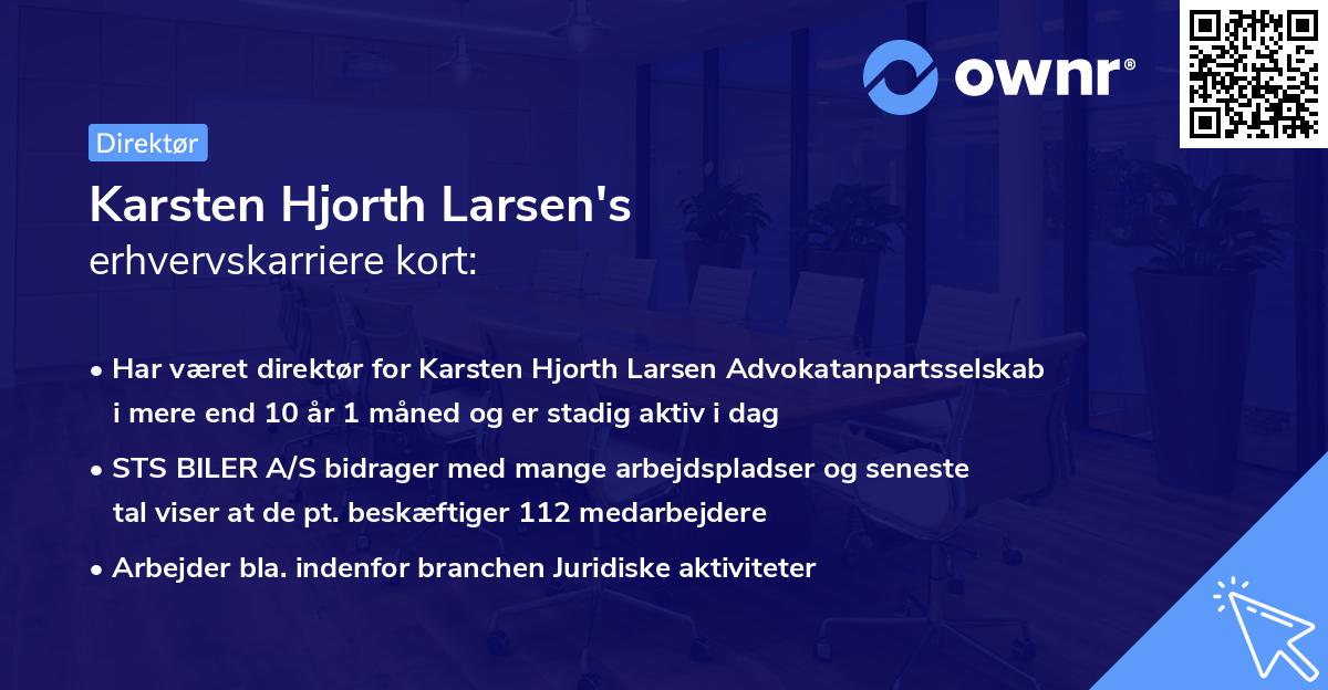 Karsten Hjorth Larsen's erhvervskarriere kort
