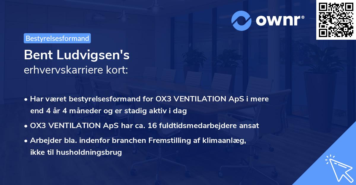 Bent Ludvigsen's erhvervskarriere kort