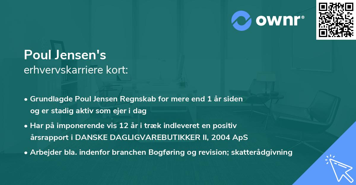 Poul Jensen's erhvervskarriere kort