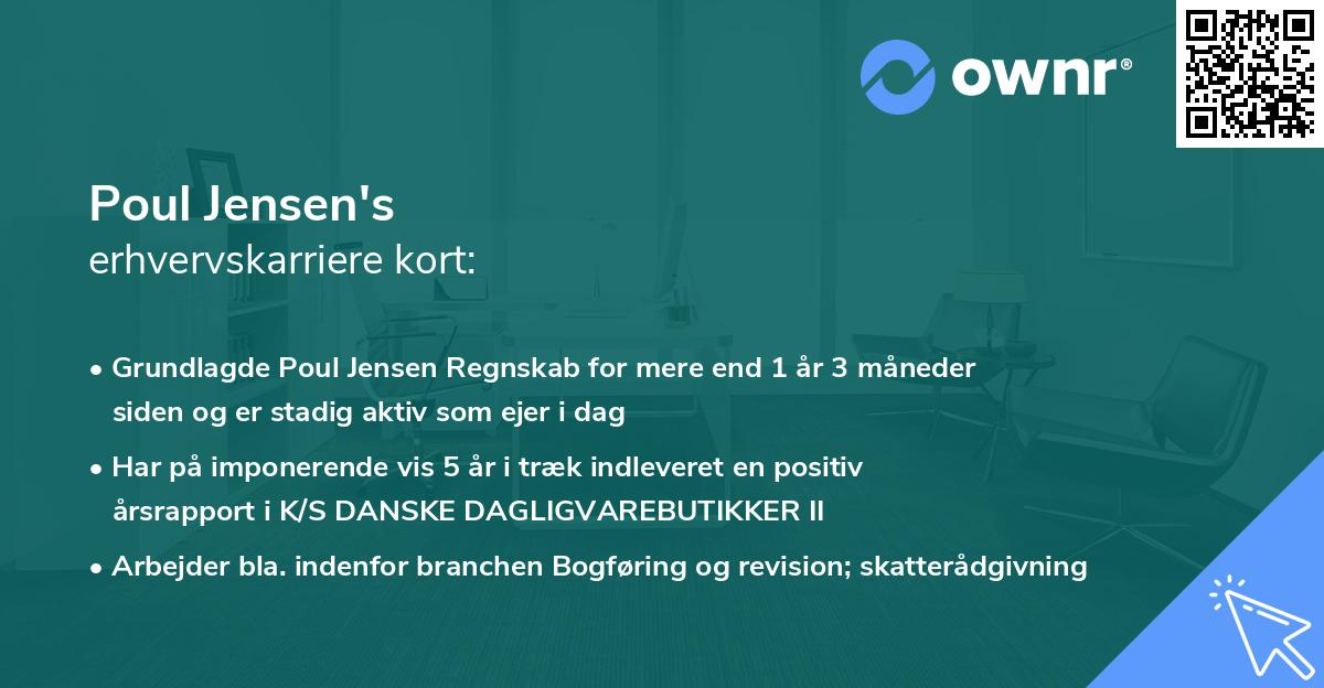 Poul Jensen's erhvervskarriere kort