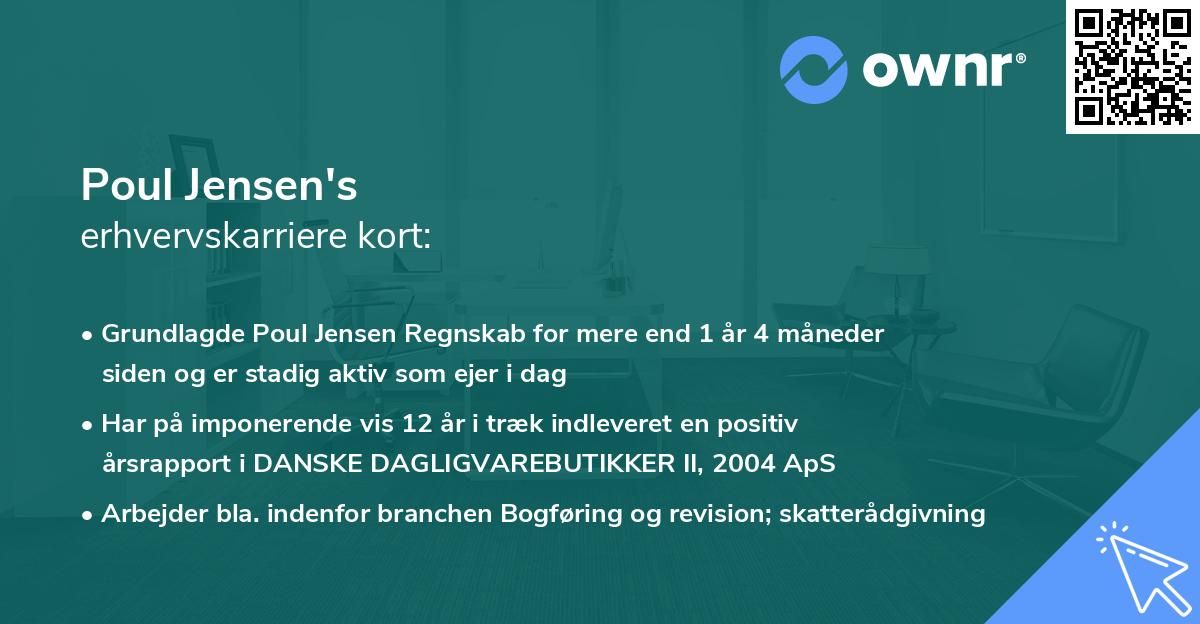 Poul Jensen's erhvervskarriere kort