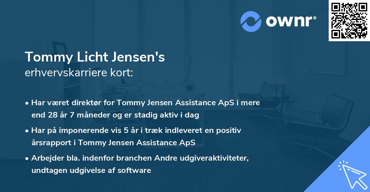 Tommy Licht Jensen's erhvervskarriere kort