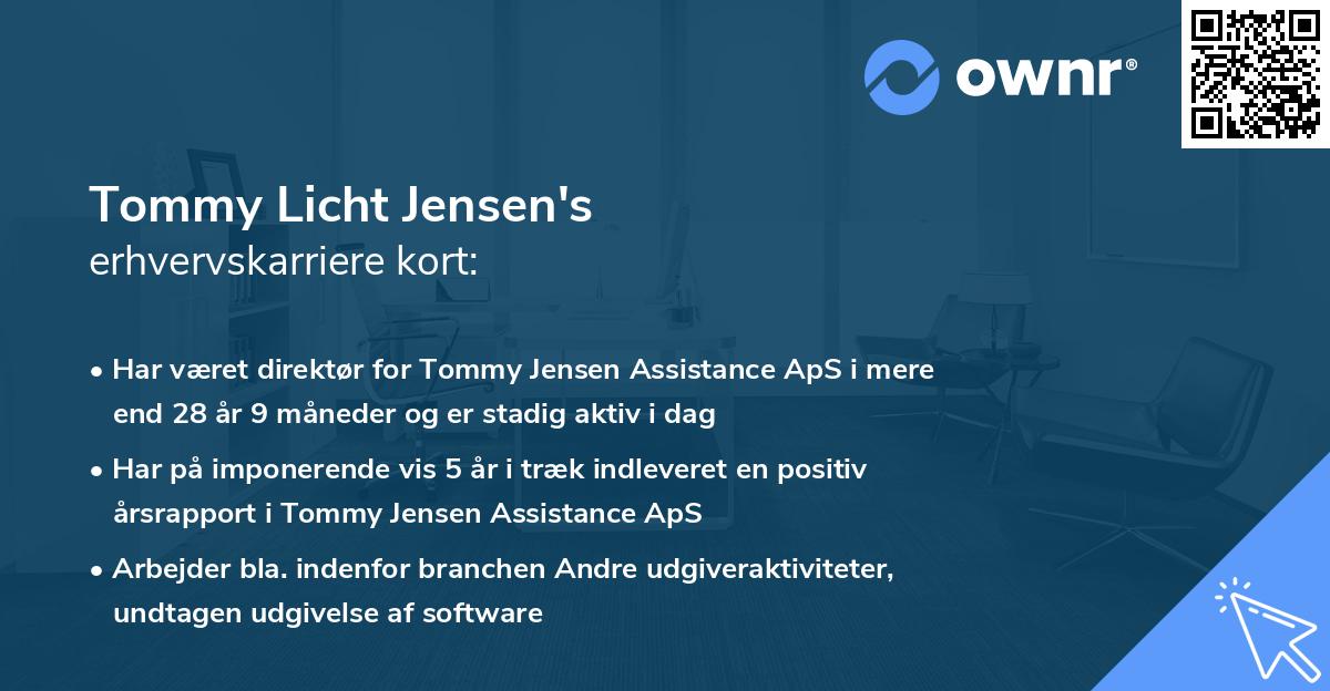 Tommy Licht Jensen's erhvervskarriere kort