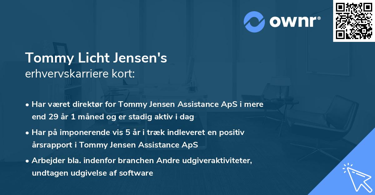 Tommy Licht Jensen's erhvervskarriere kort