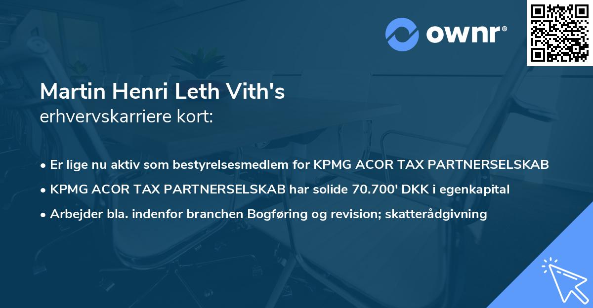 Martin Henri Leth Vith's erhvervskarriere kort