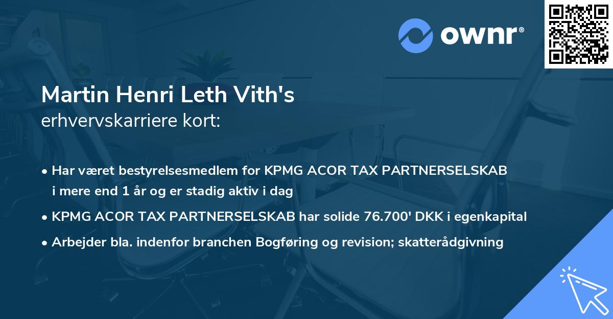Martin Henri Leth Vith's erhvervskarriere kort