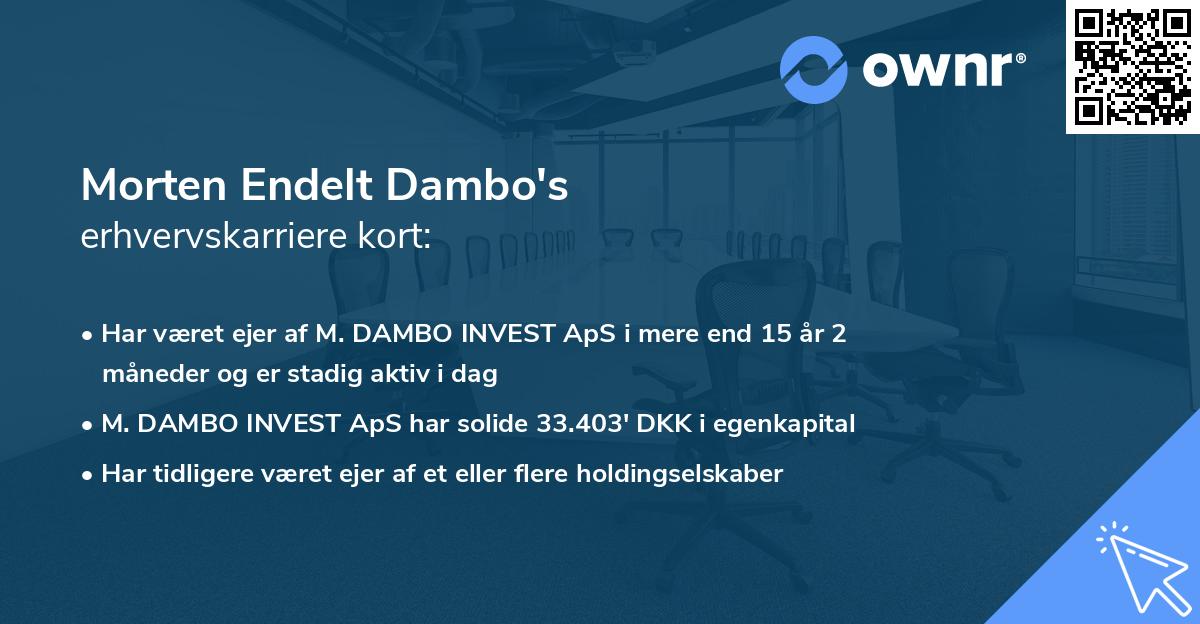 Morten Endelt Dambo's erhvervskarriere kort