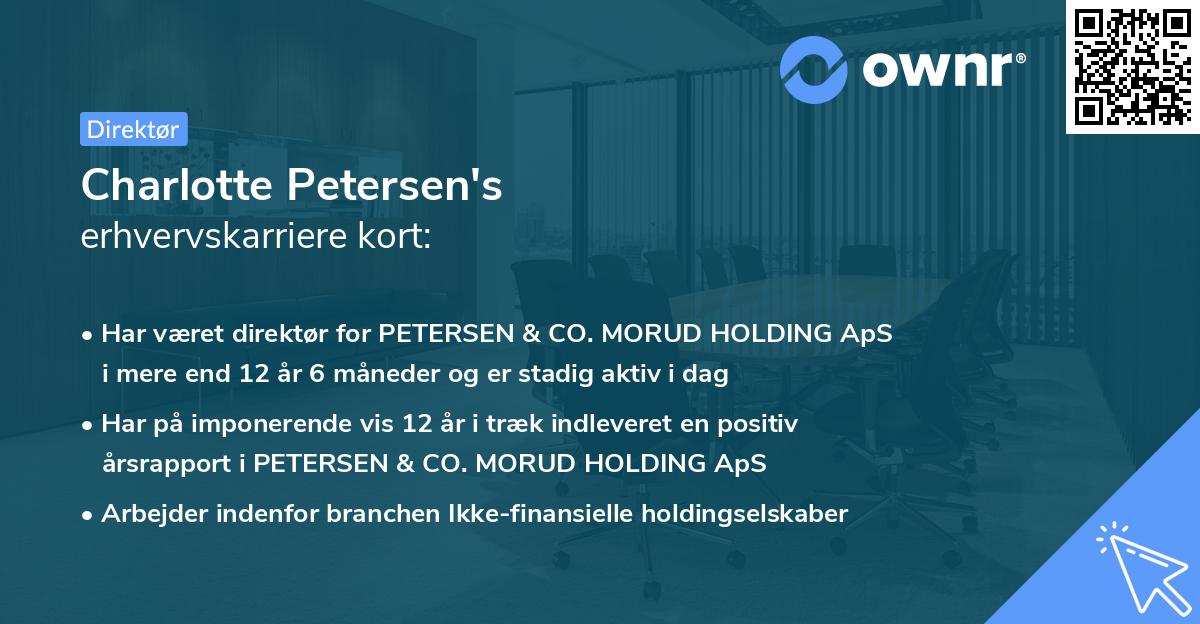 Charlotte Petersen's erhvervskarriere kort