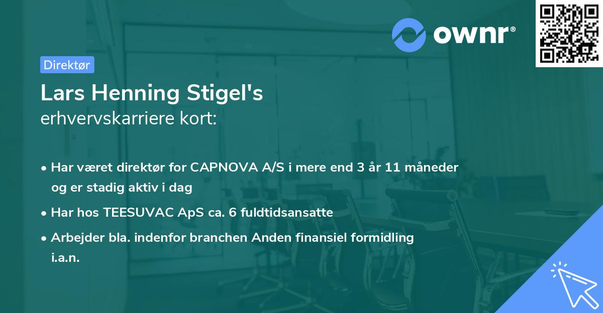 Lars Henning Stigel's erhvervskarriere kort