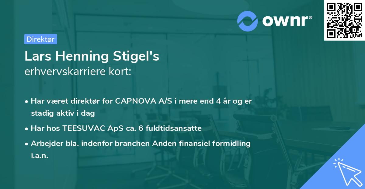 Lars Henning Stigel's erhvervskarriere kort