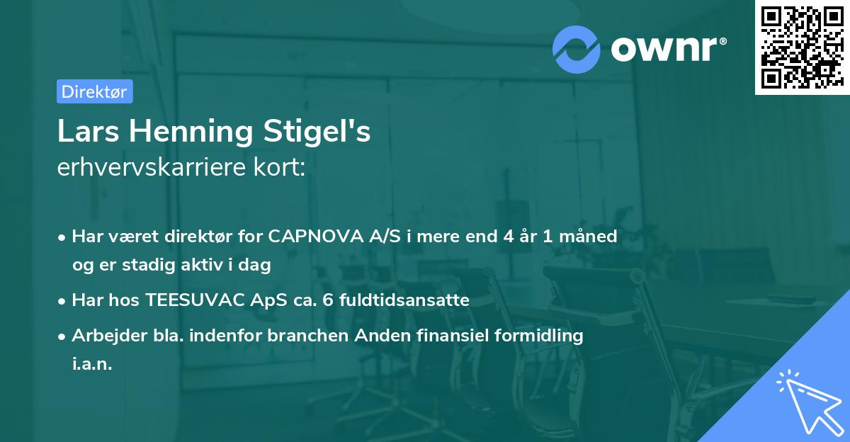 Lars Henning Stigel's erhvervskarriere kort