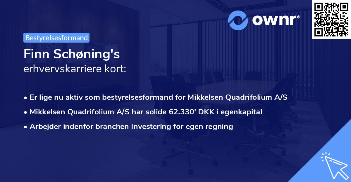 Finn Schøning's erhvervskarriere kort
