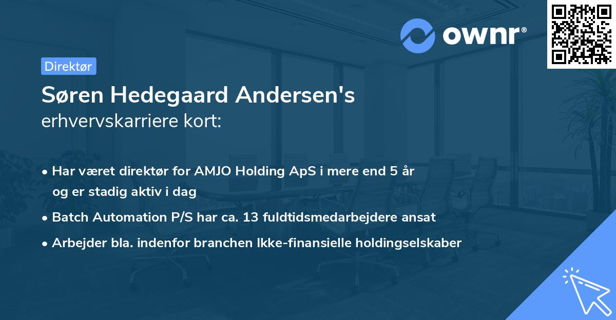 Søren Hedegaard Andersen's erhvervskarriere kort