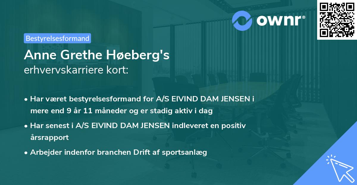 Anne Grethe Høeberg's erhvervskarriere kort