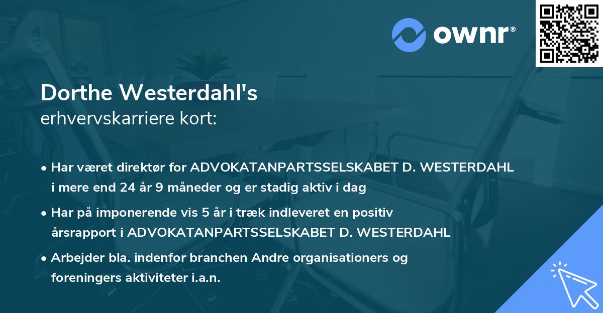 Dorthe Westerdahl's erhvervskarriere kort