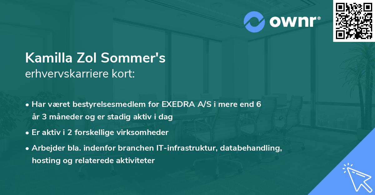 Kamilla Zol Sommer's erhvervskarriere kort