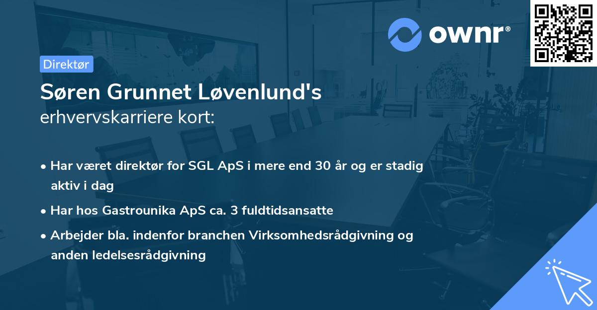 Søren Grunnet Løvenlund's erhvervskarriere kort