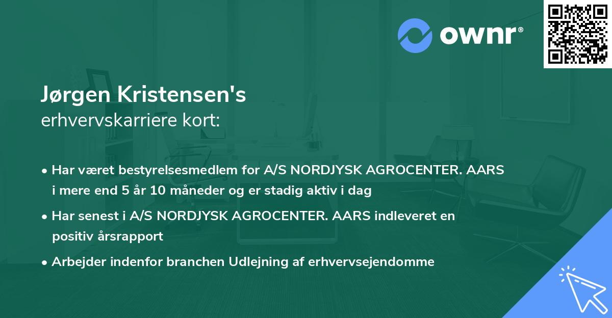 Jørgen Kristensen's erhvervskarriere kort