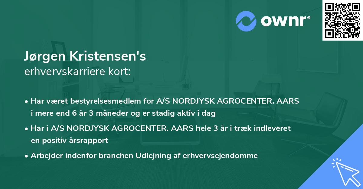 Jørgen Kristensen's erhvervskarriere kort