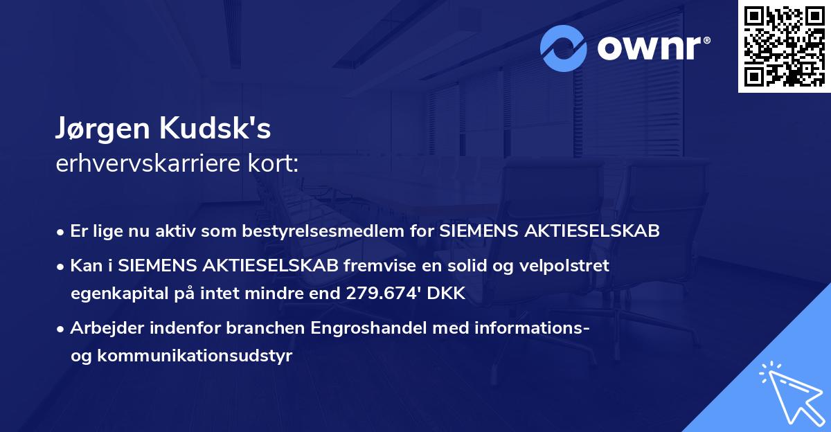 Jørgen Kudsk's erhvervskarriere kort