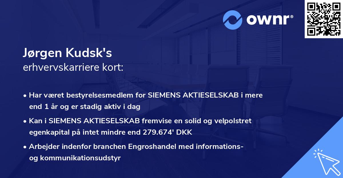 Jørgen Kudsk's erhvervskarriere kort