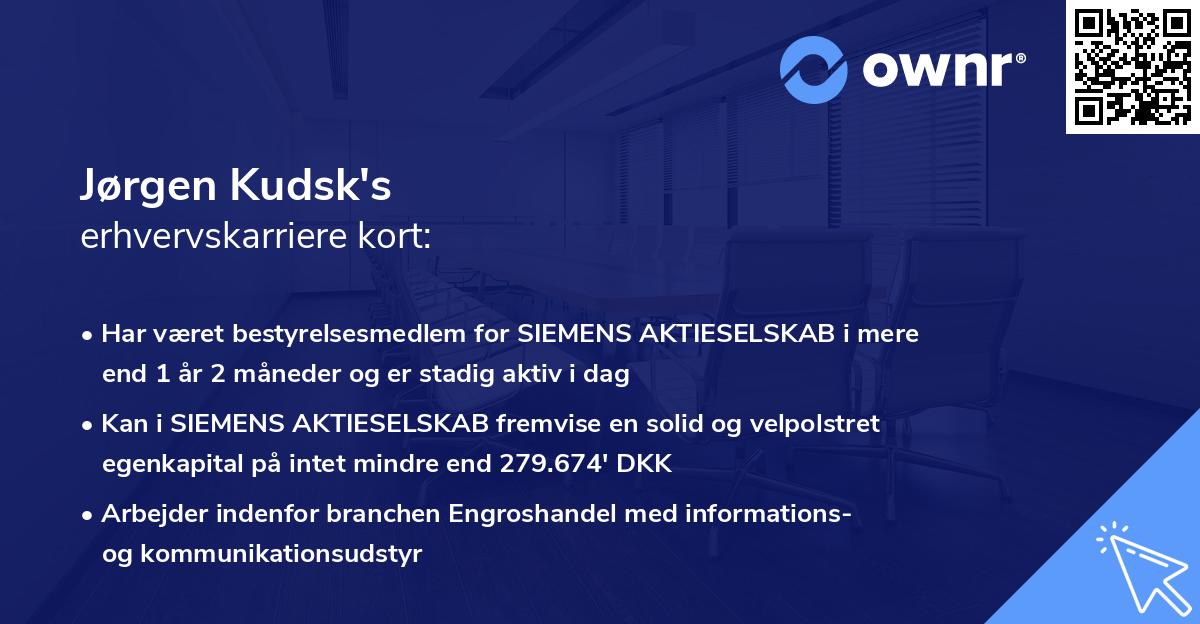 Jørgen Kudsk's erhvervskarriere kort
