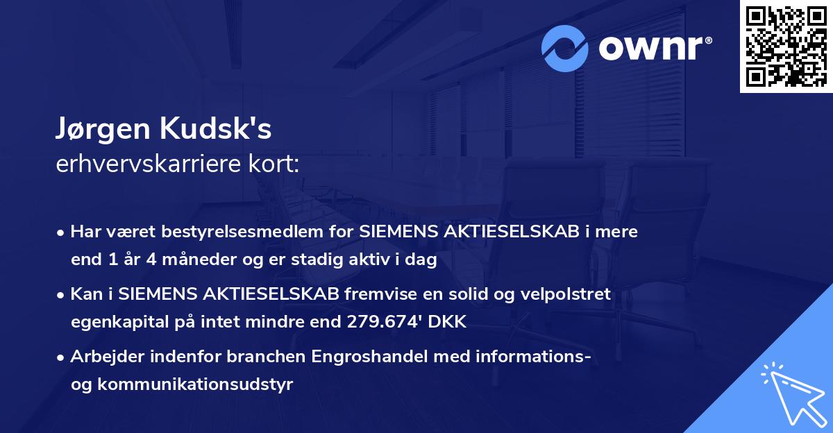 Jørgen Kudsk's erhvervskarriere kort