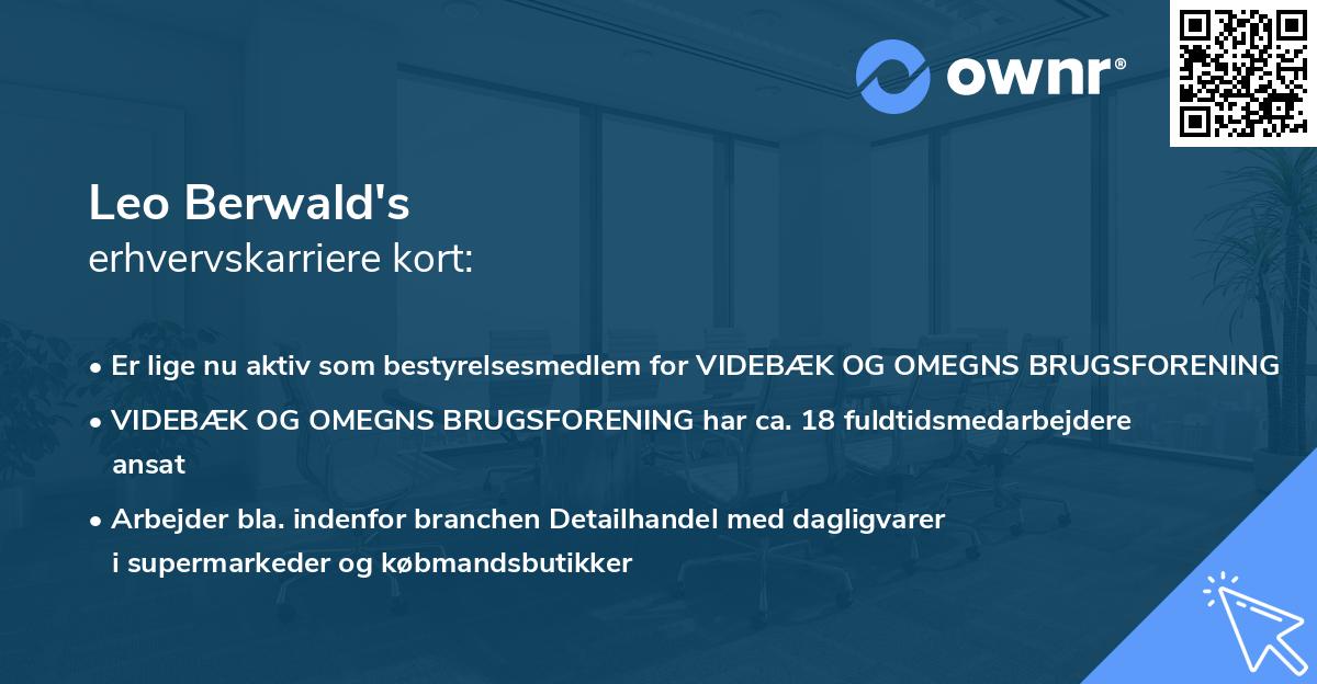 Leo Berwald's erhvervskarriere kort