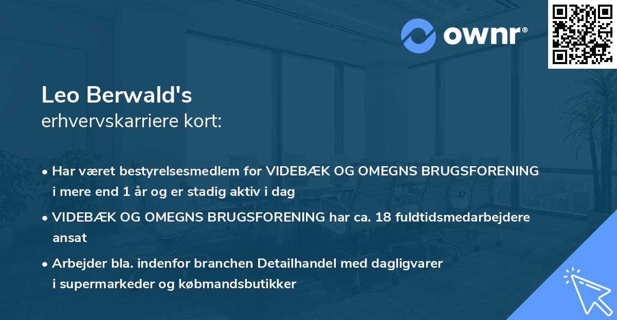 Leo Berwald's erhvervskarriere kort