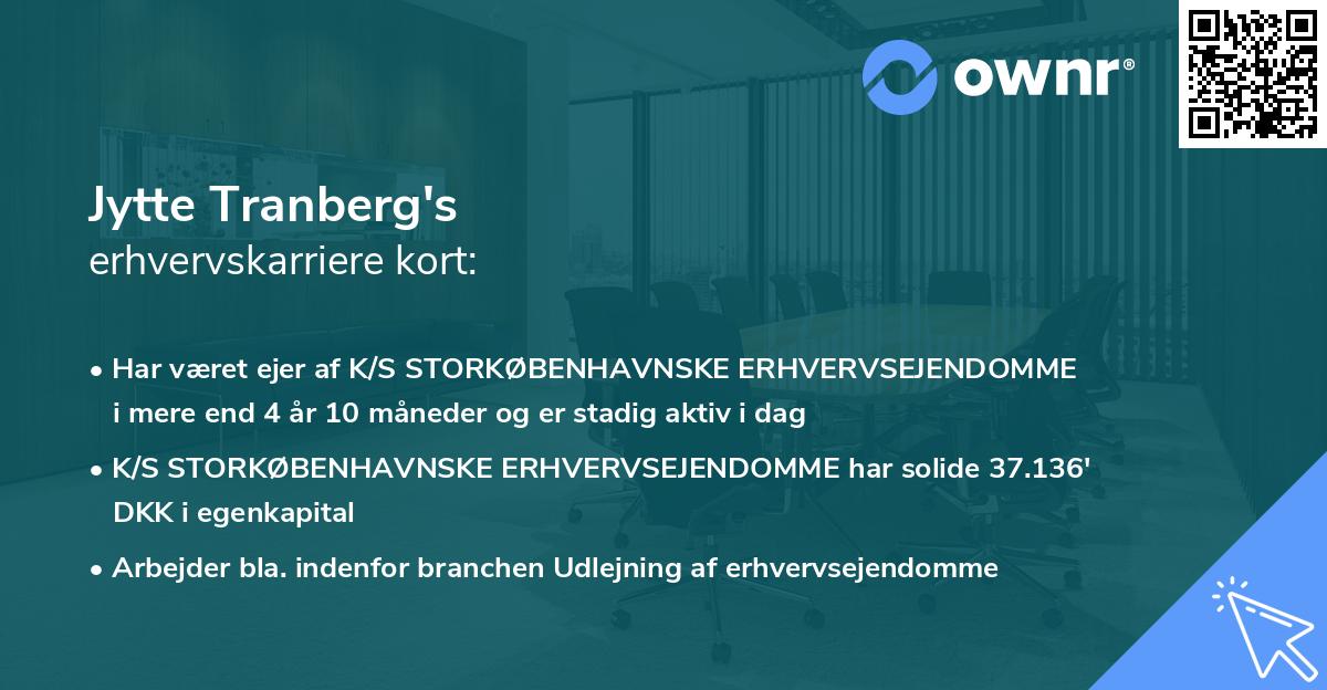 Jytte Tranberg's erhvervskarriere kort