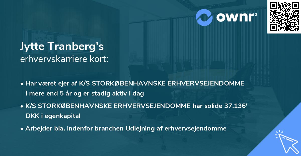 Jytte Tranberg's erhvervskarriere kort