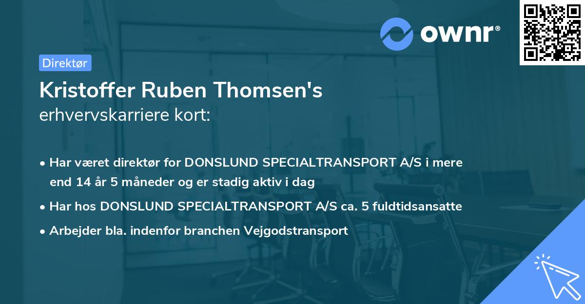 Kristoffer Ruben Thomsen's erhvervskarriere kort