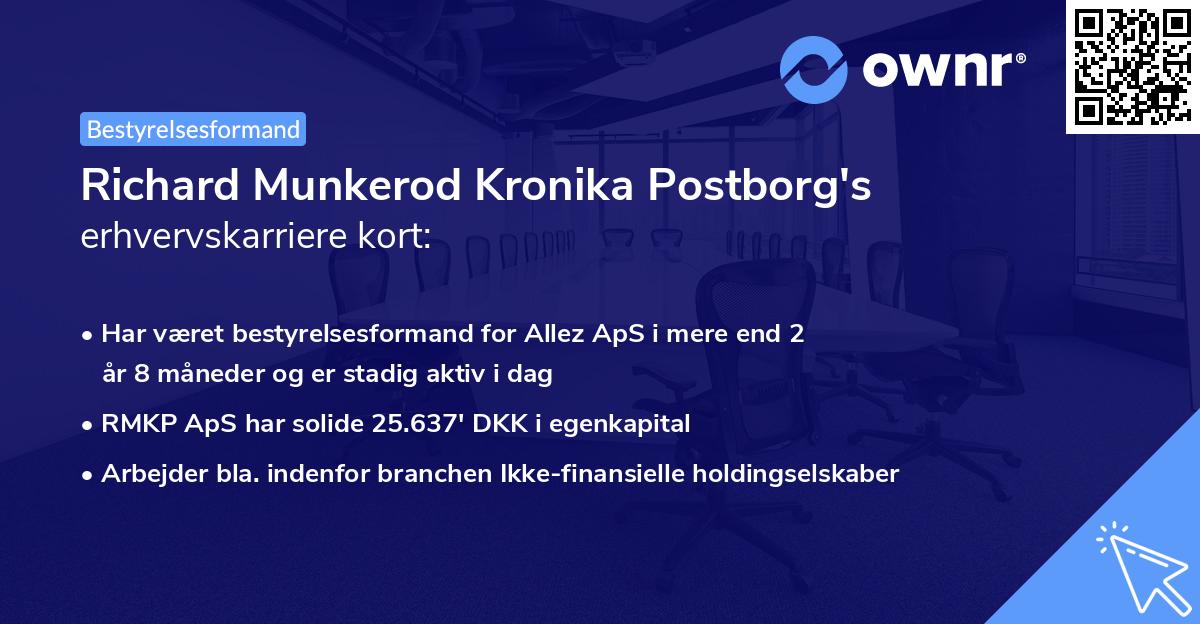 Richard Munkerod Kronika Postborg's erhvervskarriere kort