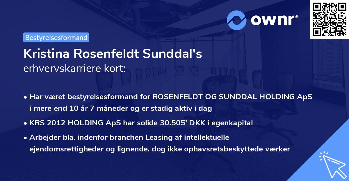 Kristina Rosenfeldt Sunddal's erhvervskarriere kort