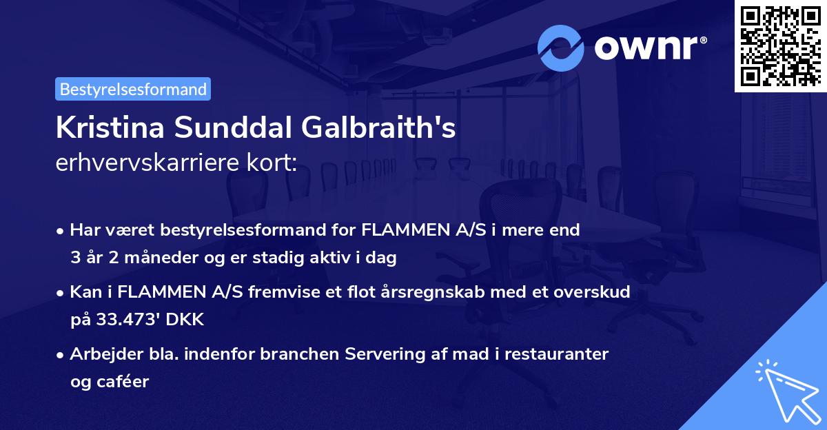 Kristina Sunddal Galbraith's erhvervskarriere kort
