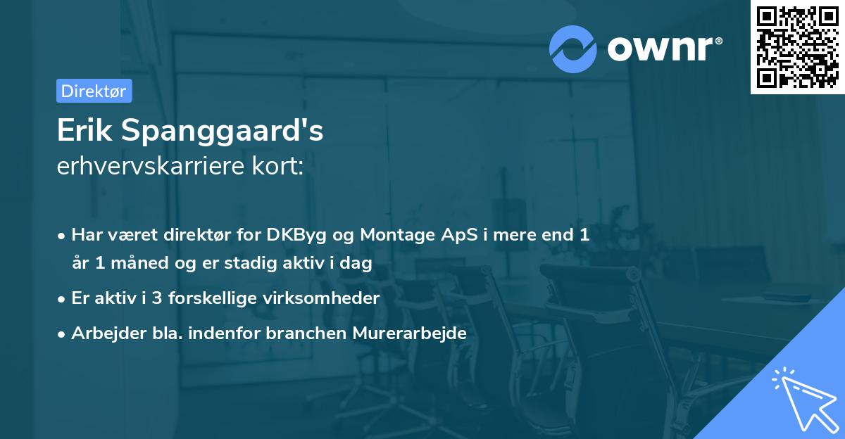Erik Spanggaard's erhvervskarriere kort