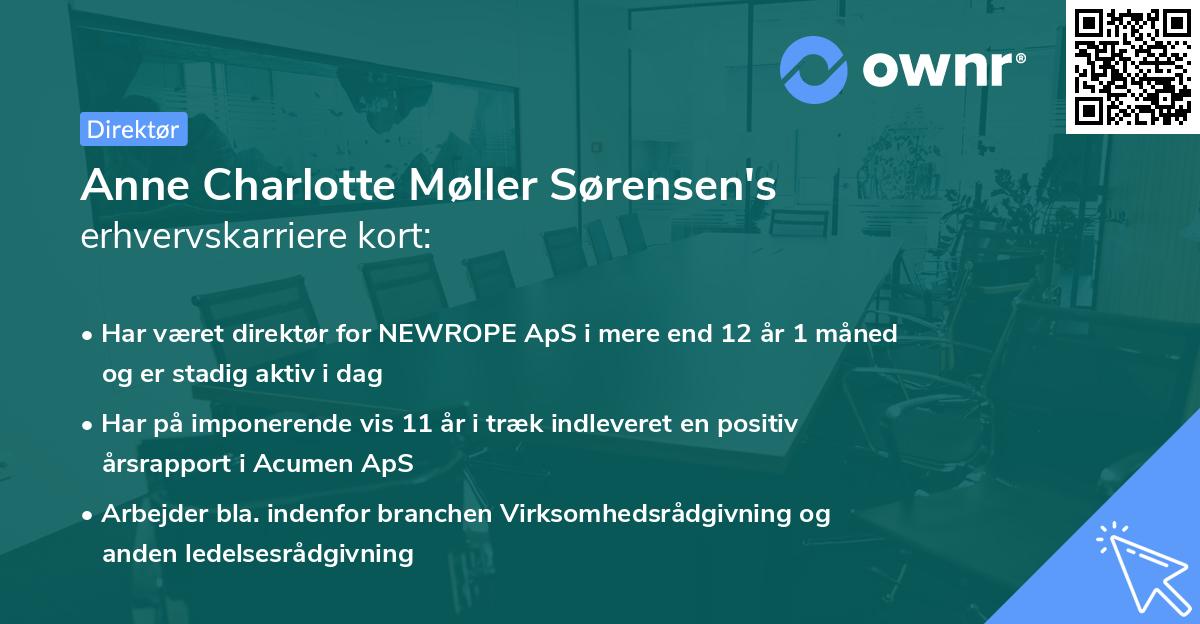 Anne Charlotte Møller Sørensen's erhvervskarriere kort