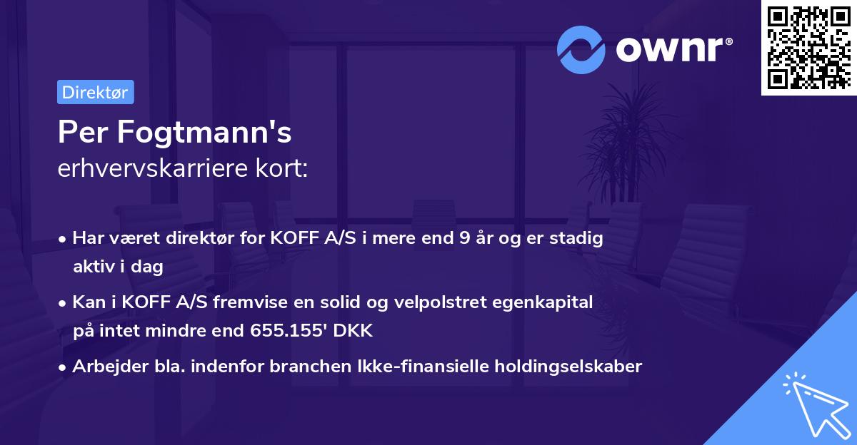 Per Fogtmann's erhvervskarriere kort