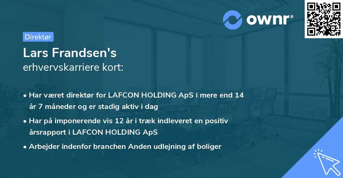 Lars Frandsen's erhvervskarriere kort