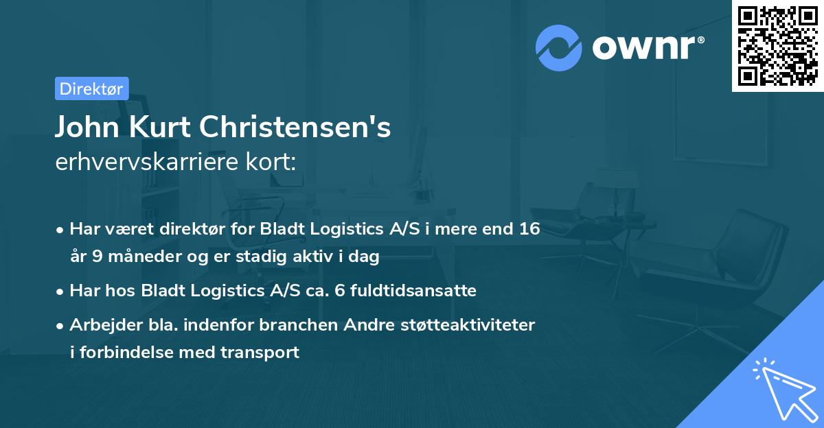 John Kurt Christensen's erhvervskarriere kort
