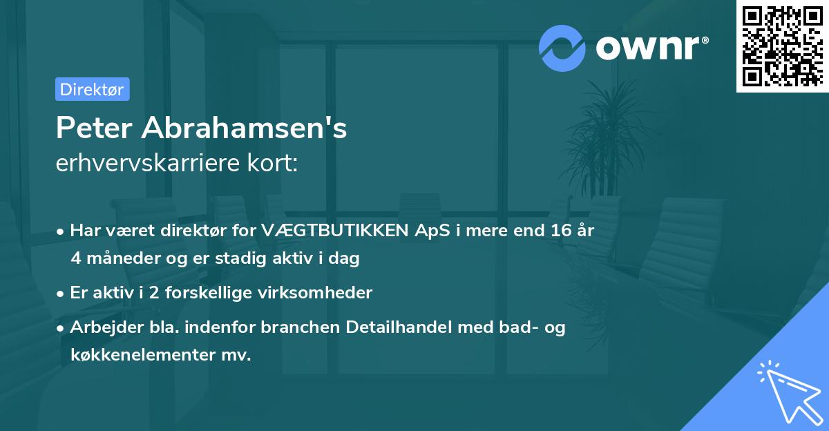 Peter Abrahamsen's erhvervskarriere kort