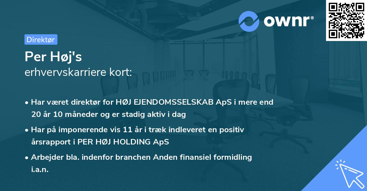 Per Høj's erhvervskarriere kort