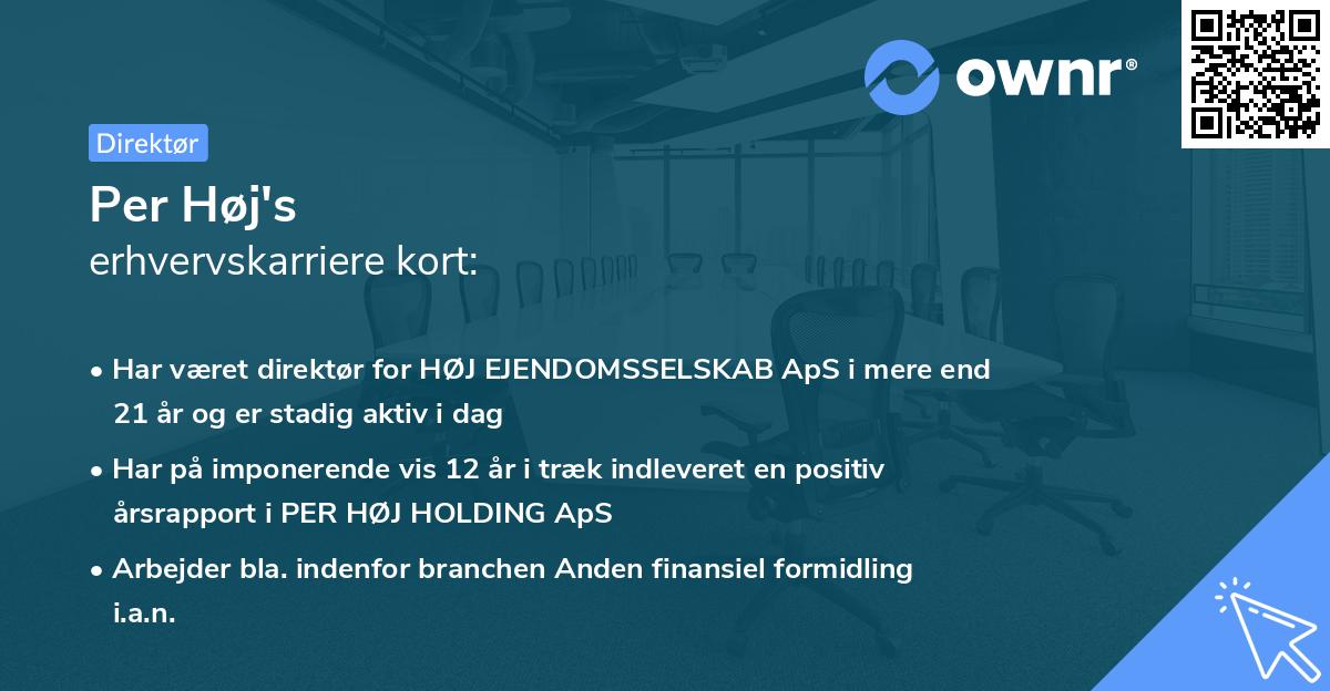 Per Høj's erhvervskarriere kort
