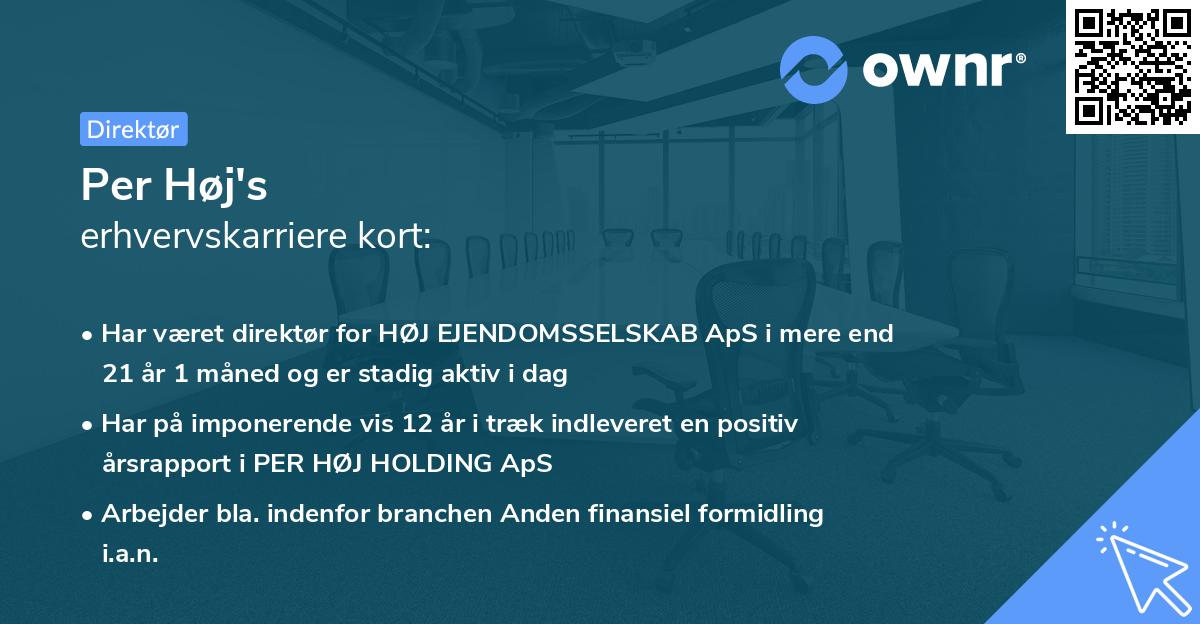 Per Høj's erhvervskarriere kort