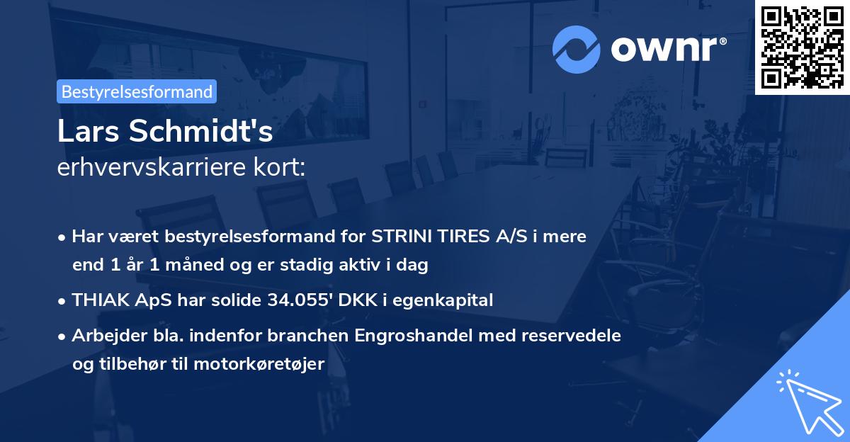 Lars Schmidt's erhvervskarriere kort