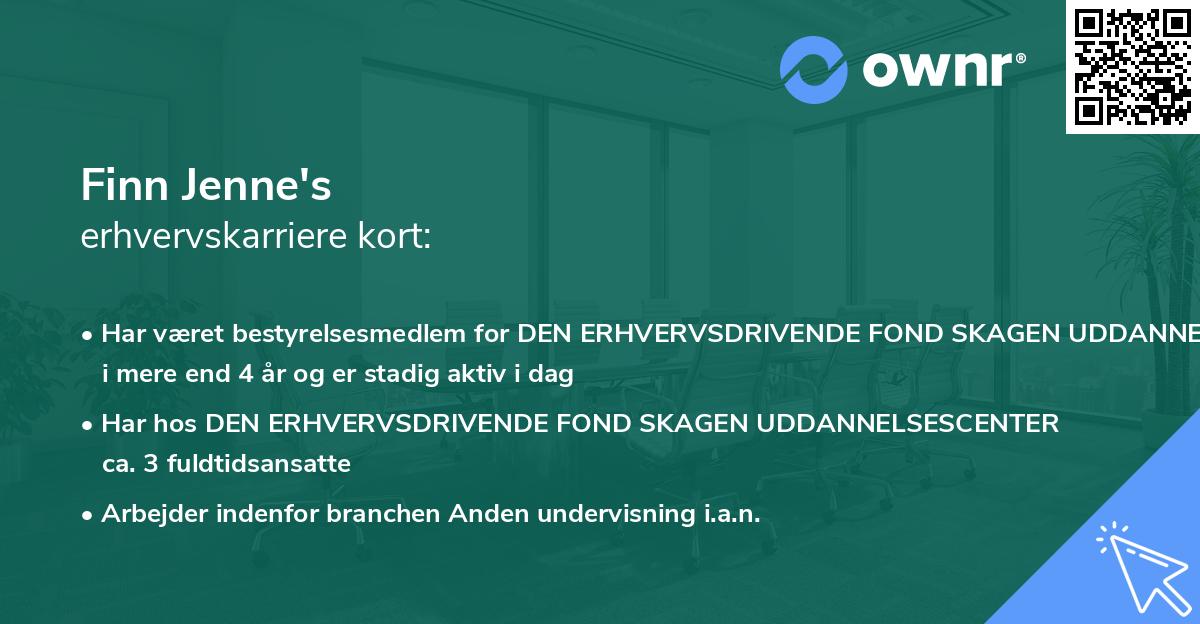 Finn Jenne's erhvervskarriere kort