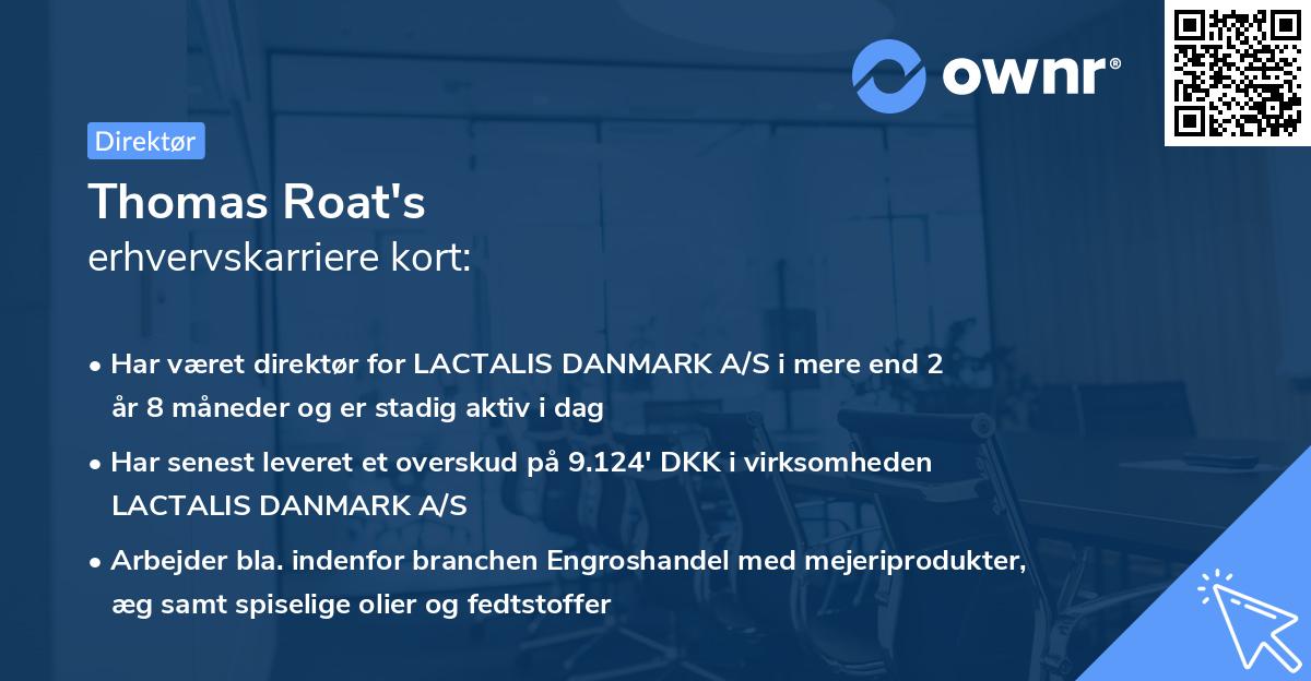 Thomas Roat's erhvervskarriere kort